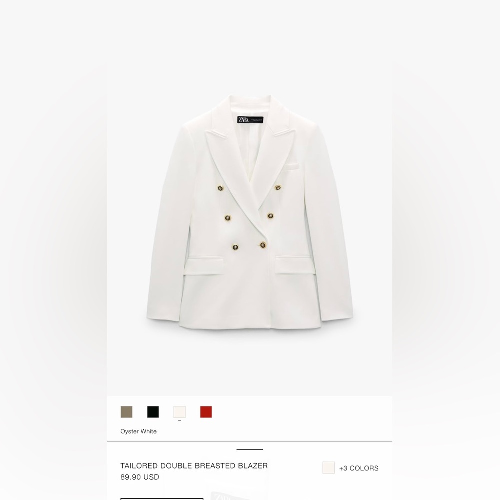 Zara Double Breasted Blazer